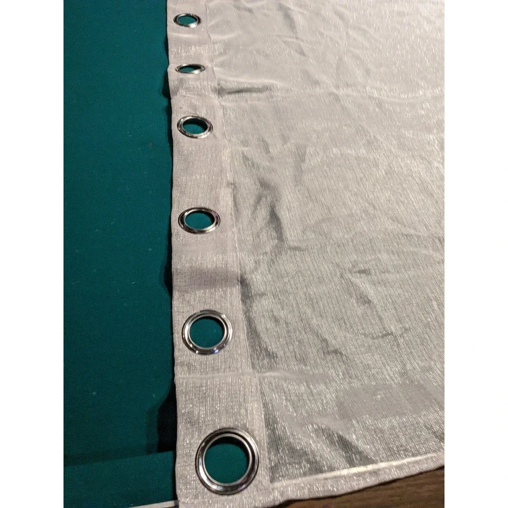 7 Panels - Silver Metallic Coarse Sheer Curtain 62